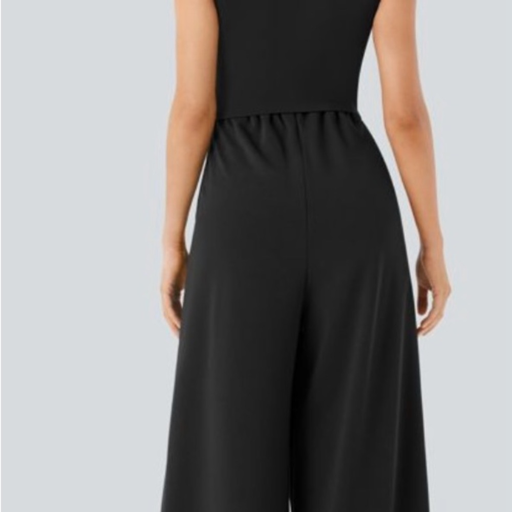 Halara Elegant Easy Peezy Black Women's Jumpsuit new with tags large petite - Picture 2 of 9
